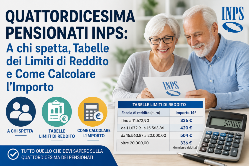Quattordicesima Pensionati INPS: A chi spetta, Tabelle dei Limiti di Reddito e Come Calcolare l'Importo