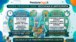 Requisiti pensione vecchiaia e anticipata 2026